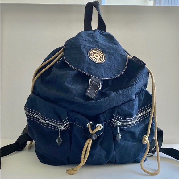 Kipling Bags Kipling Navy Blue Nylon Backpack Poshmark